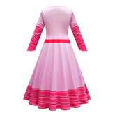 The Super Mario Bros Peach Kids Cosplay Costume Dress Outfits Halloween Carnival Party Suit